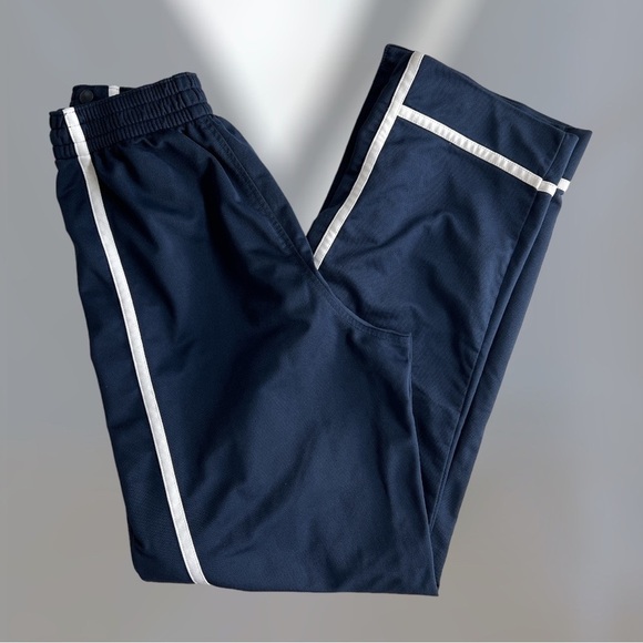 Nike navy blue side snaps warm up joggers size S - Picture 2 of 7